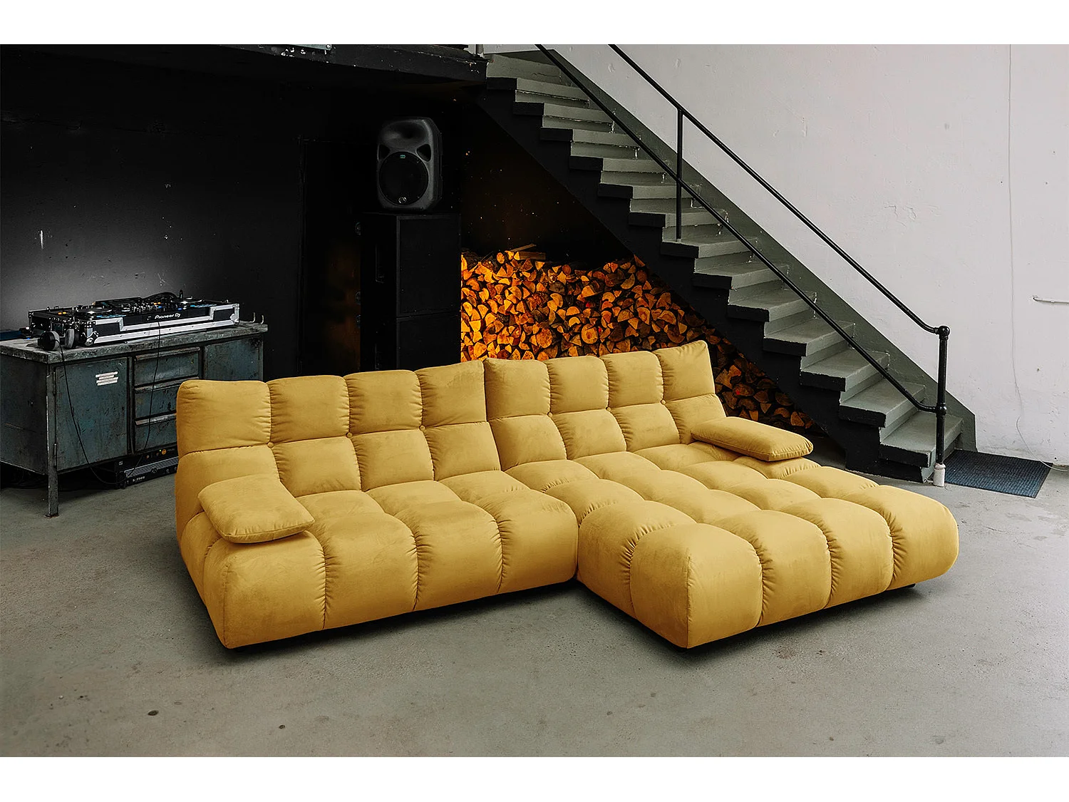 Ecksofa - Gelb Velvet - VIVIEN
