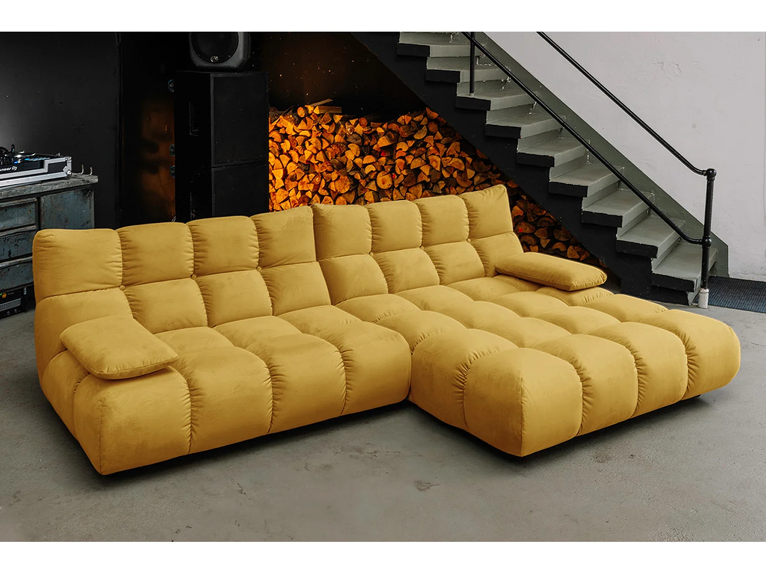 Ecksofa - Gelb Velvet - VIVIEN