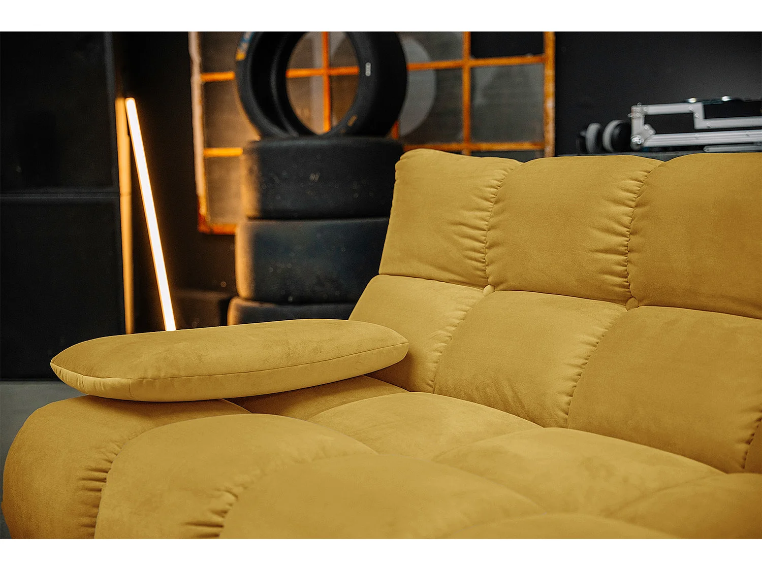 Ecksofa - Gelb Velvet - VIVIEN