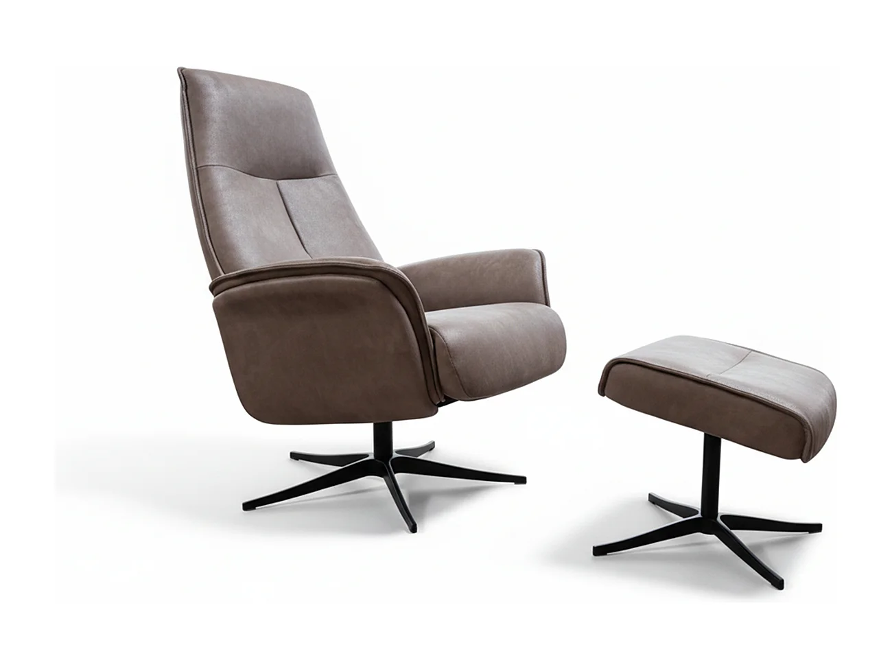 Relaxfauteuil - Antraciet Stof van ledervezel - JOSIANE