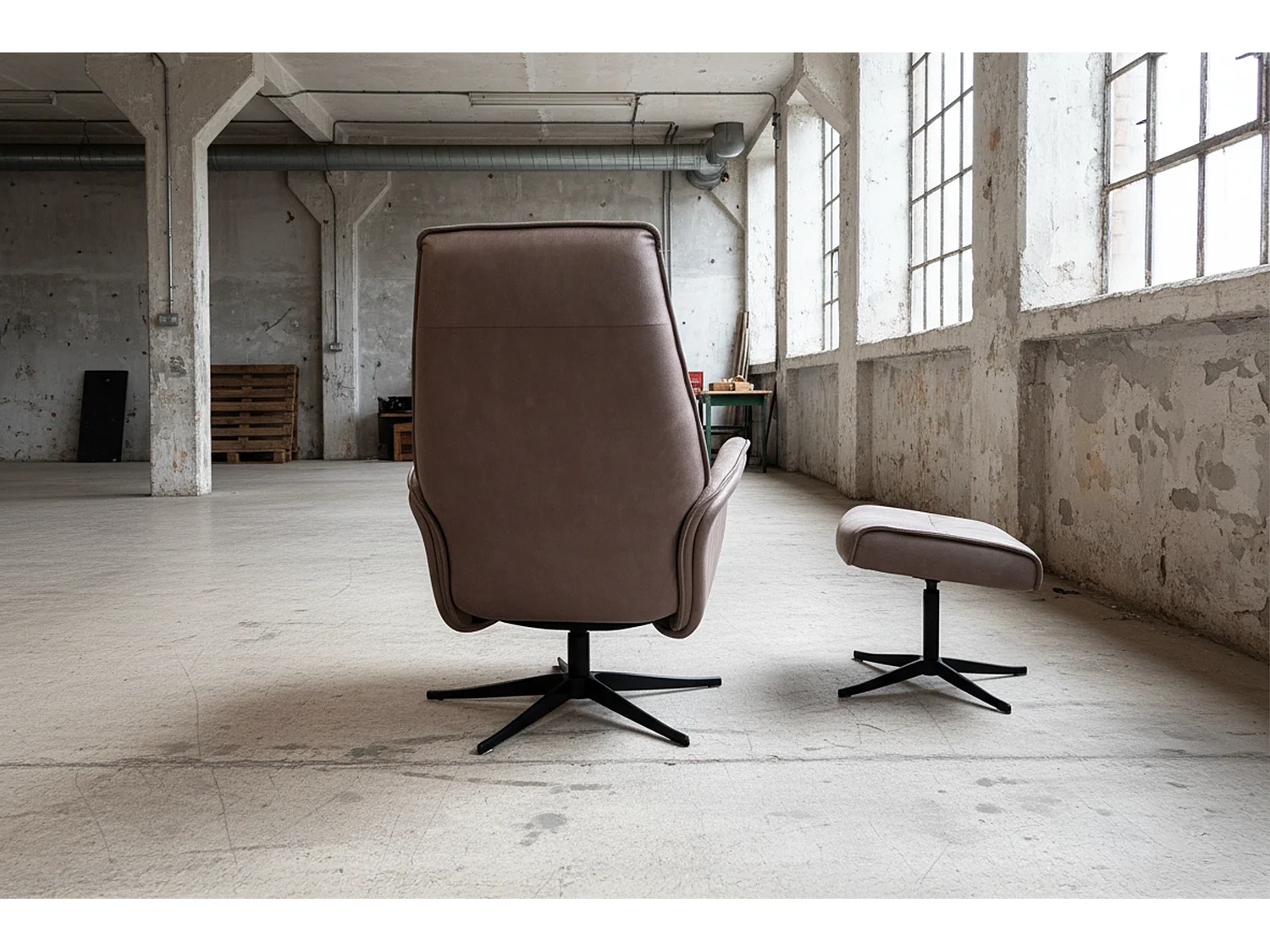 Relaxfauteuil - Antraciet Stof van ledervezel - JOSIANE