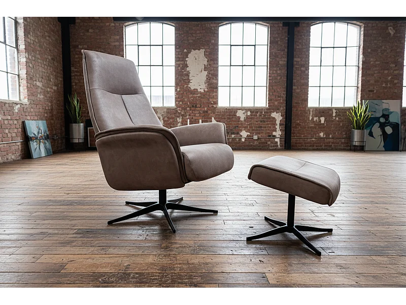 Relaxsessel - Anthrazit Lederfaserstoff - JOSIANE