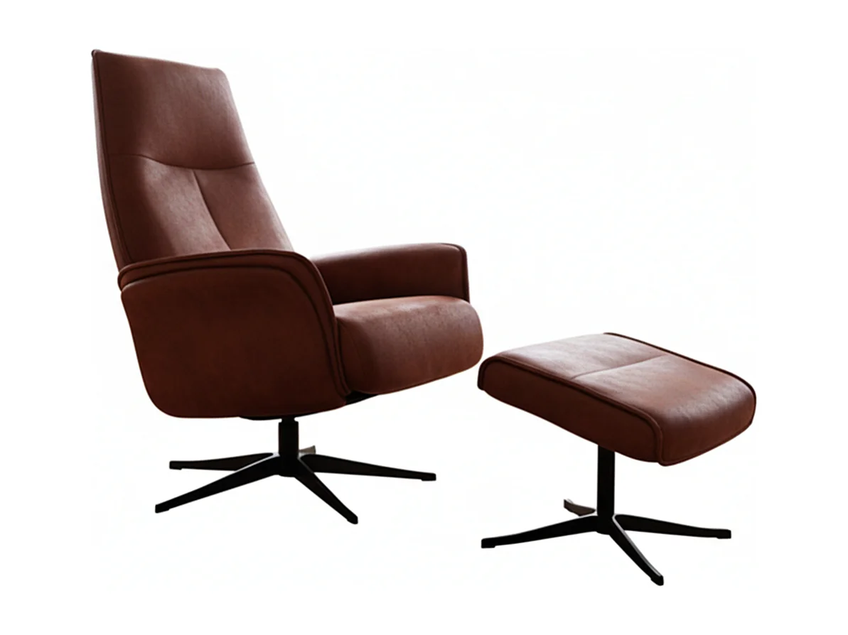 Relaxsessel - Braun Lederfaserstoff - JOSIANE