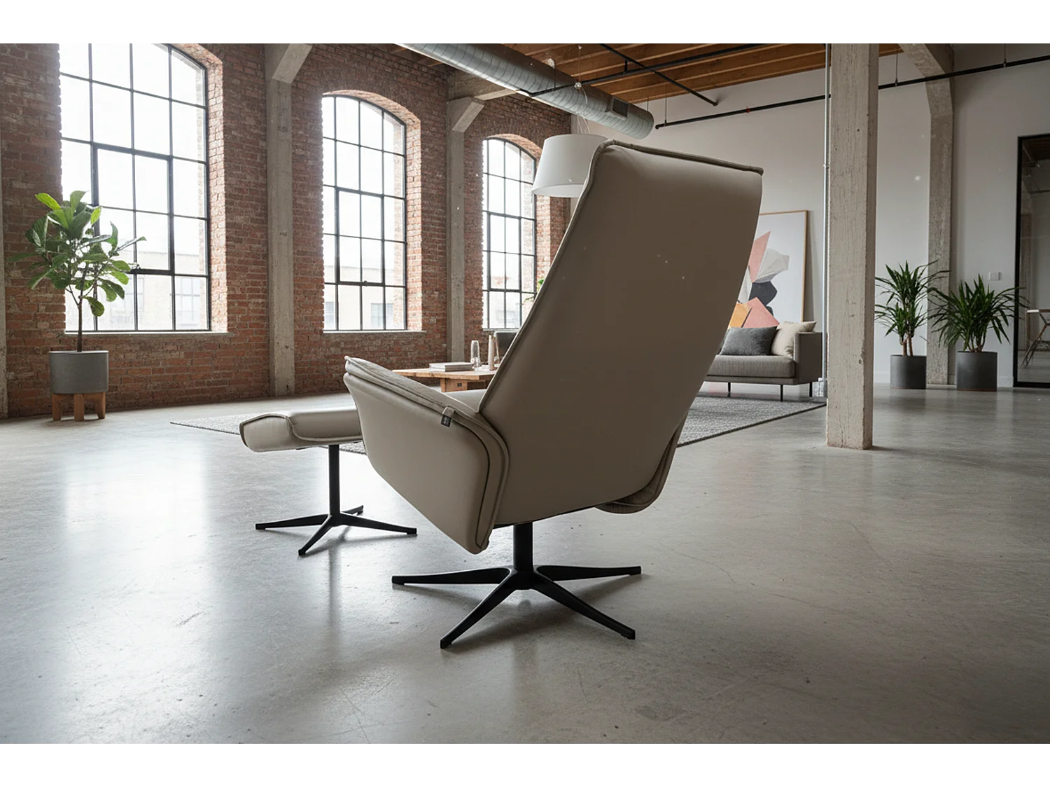 Relaxfauteuil - Grijs Leer - JOSIANE