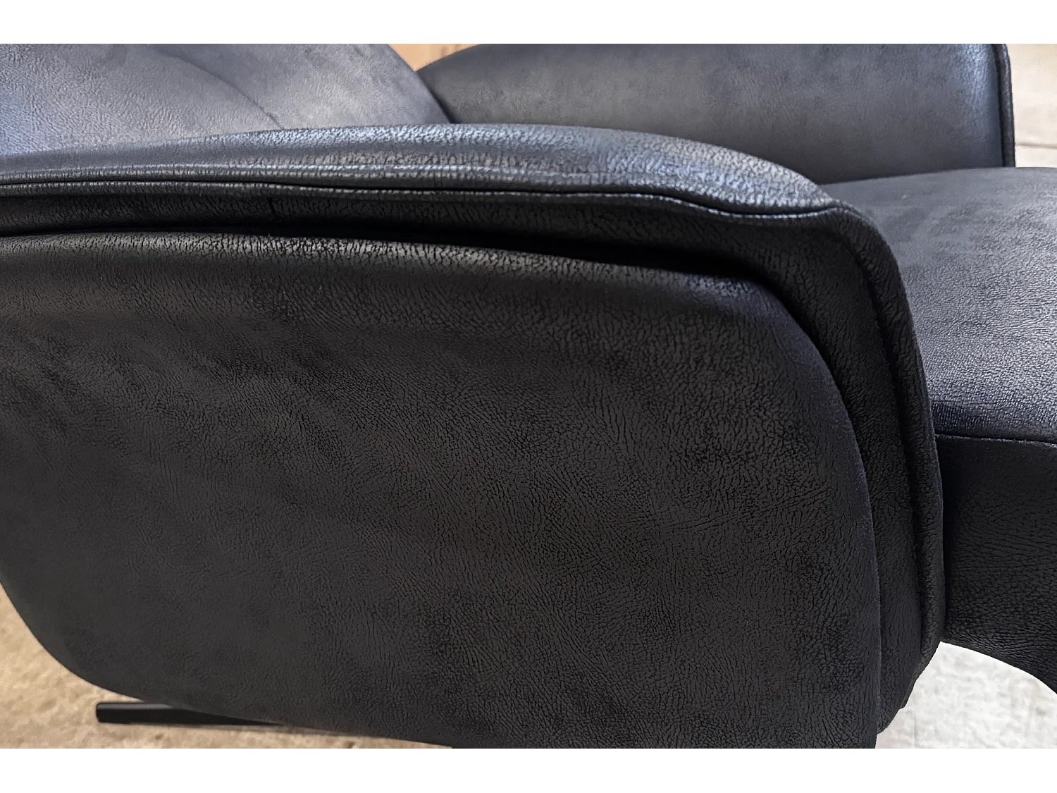 Relaxsessel - Schwarz Lederfaserstoff - JOSIANE