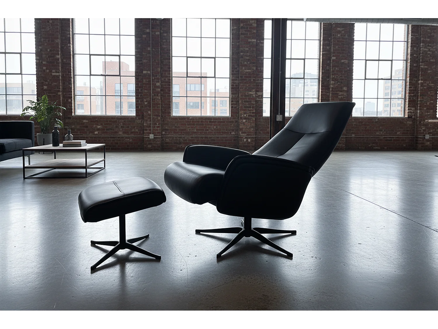 Relaxfauteuil - Zwart Leer - JOSIANE