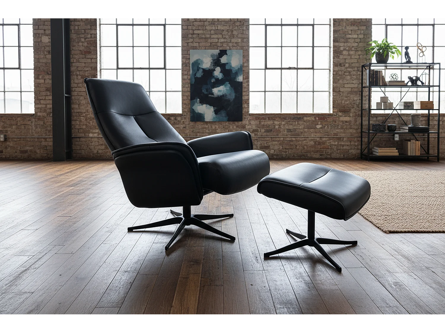 Sillones relax - Negro piel - JOSIANE