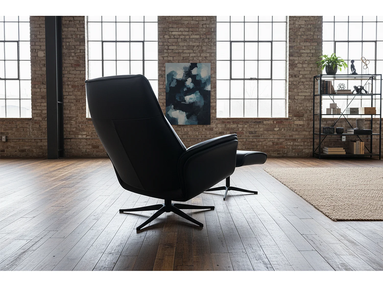 Sillones relax - Negro piel - JOSIANE