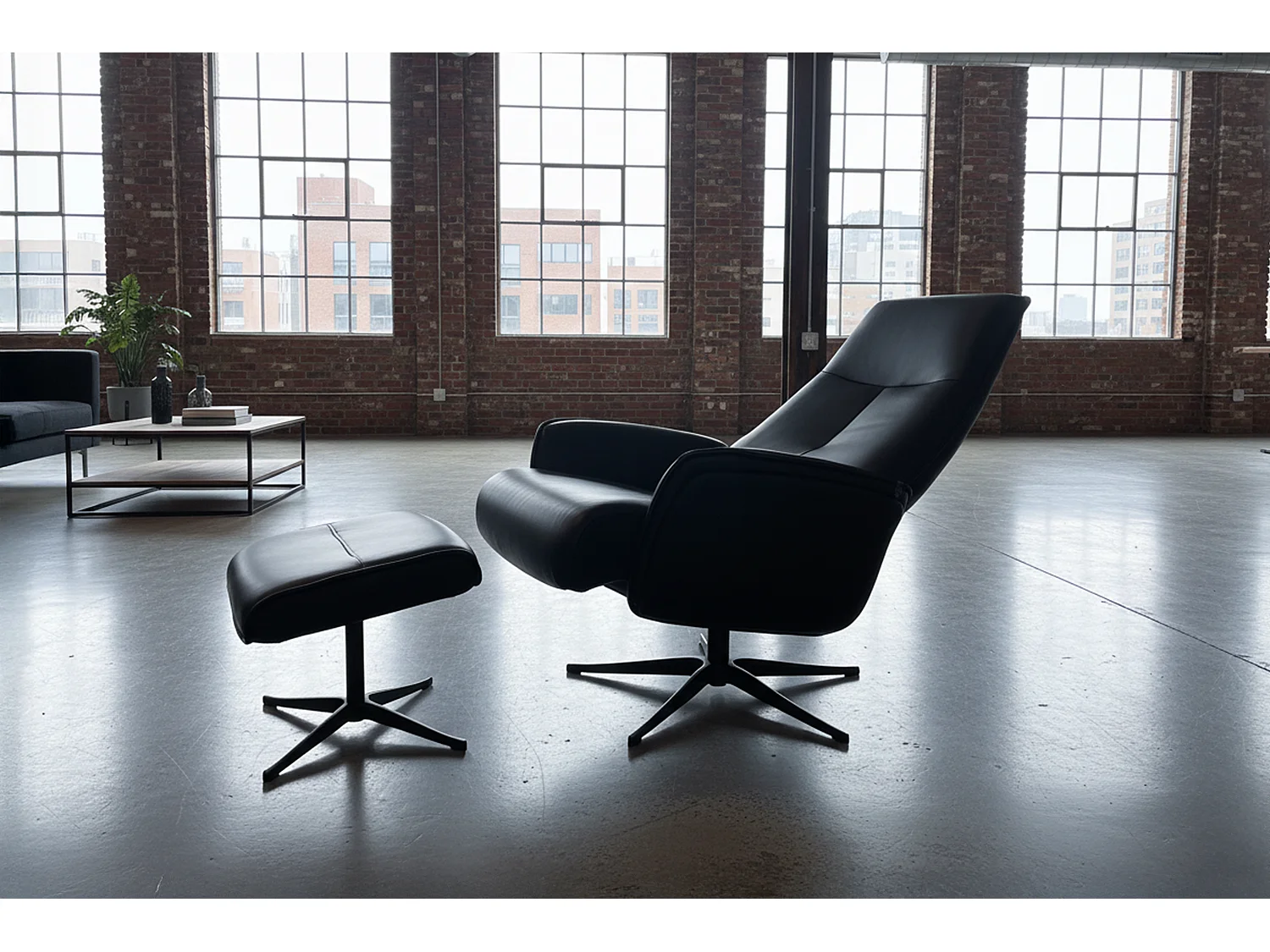 Sillones relax - Negro piel - JOSIANE