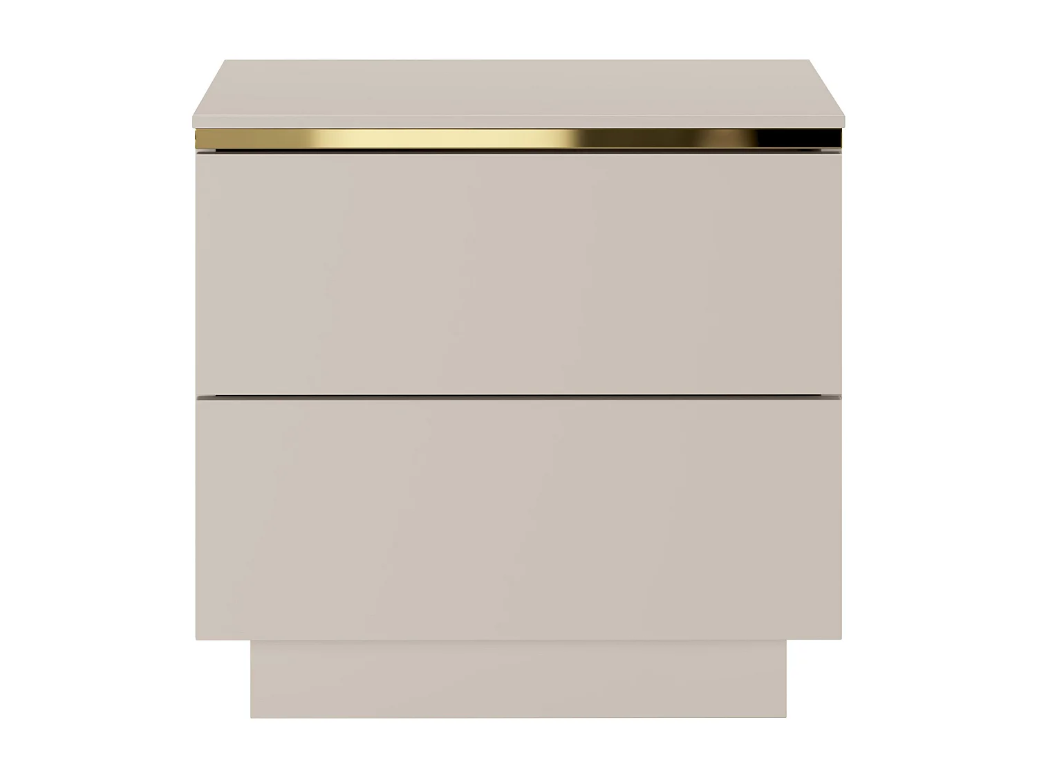 Lot de 2 tables de chevet avec 2 tiroirs – Beige et doré - VUKIA