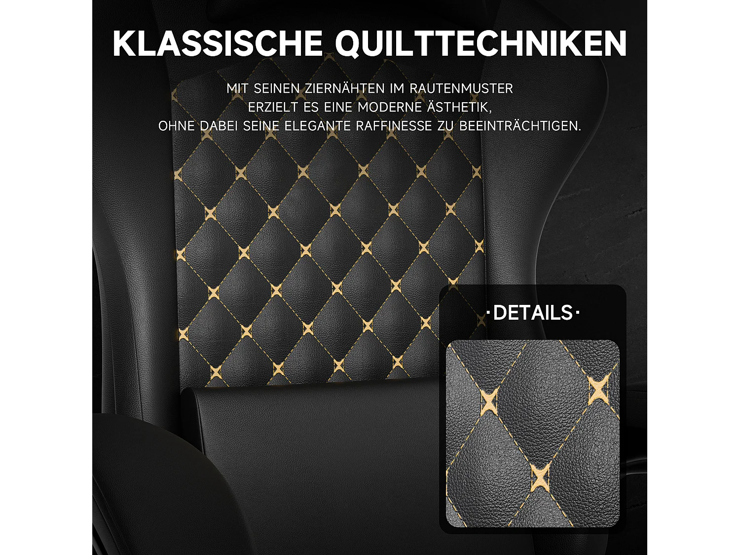 Chaise de jeu avec repose-pieds - siège réglable en hauteur - chaise de bureau - noir