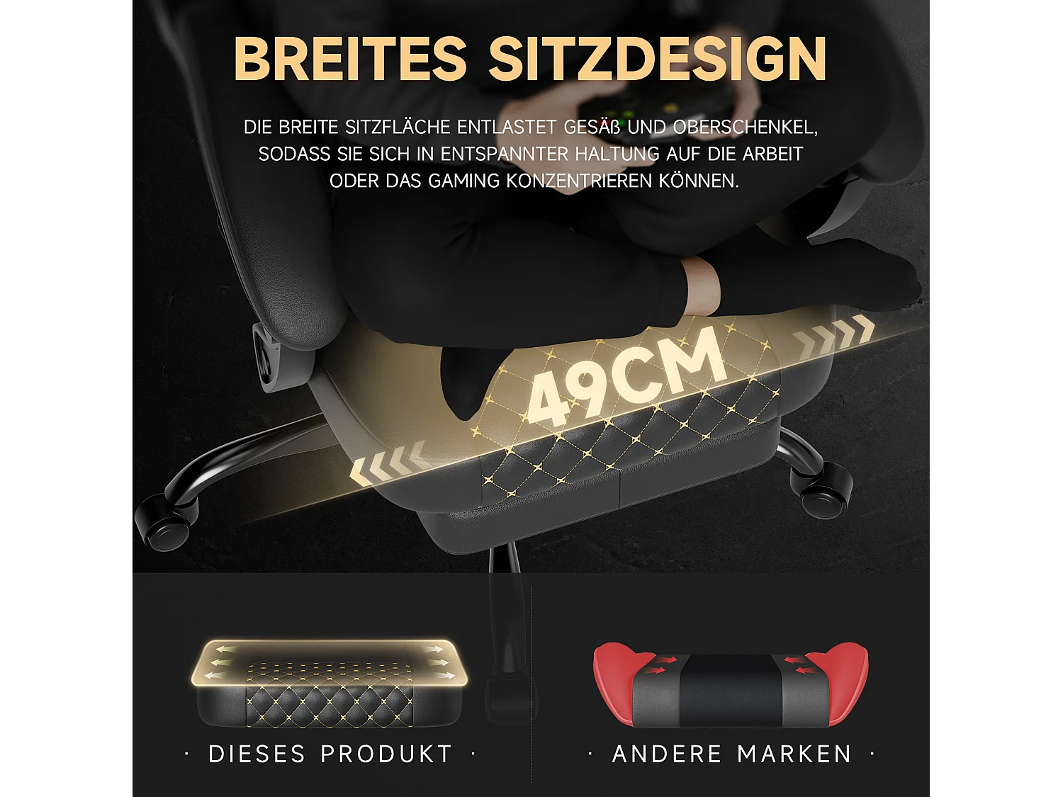 Gamingstoel met voetensteun - in hoogte verstelbare zitting - bureaustoel - zwart