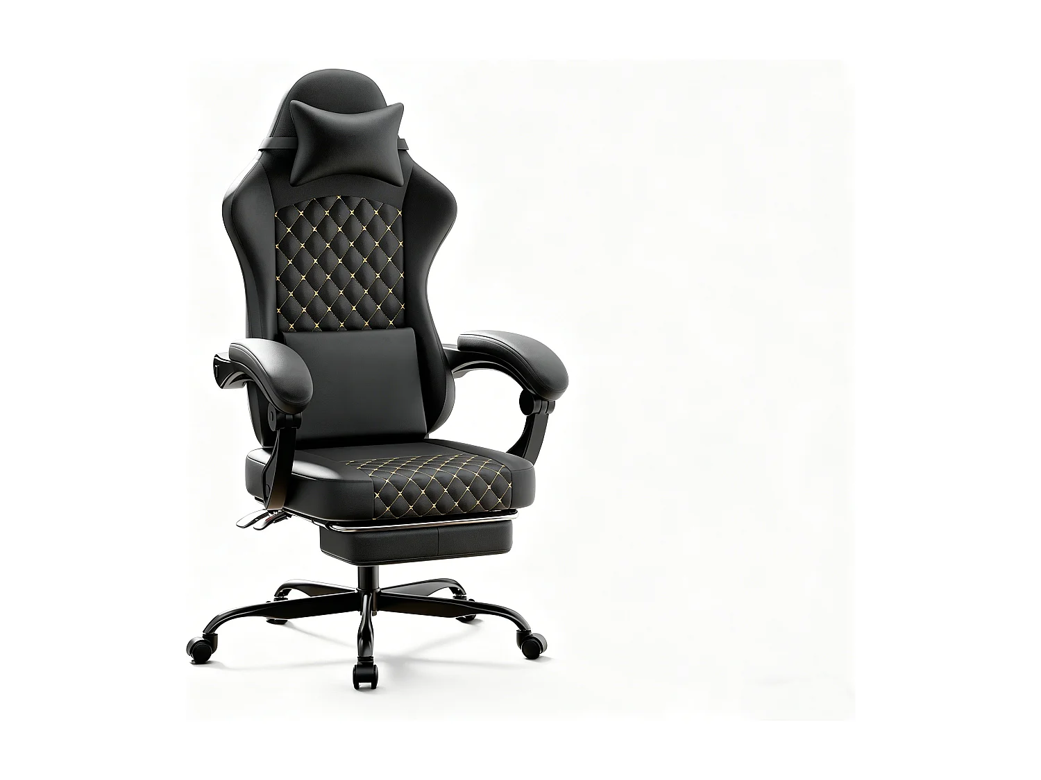 Gamingstoel met voetensteun - in hoogte verstelbare zitting - bureaustoel - zwart