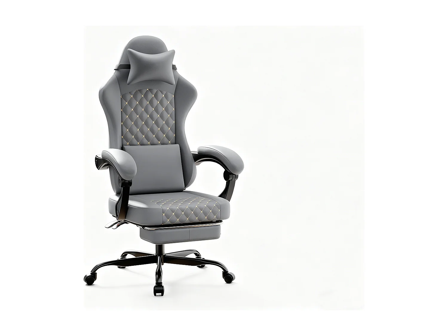 Gamingstoel met voetensteun - in hoogte verstelbare zitting - bureaustoel - grijs