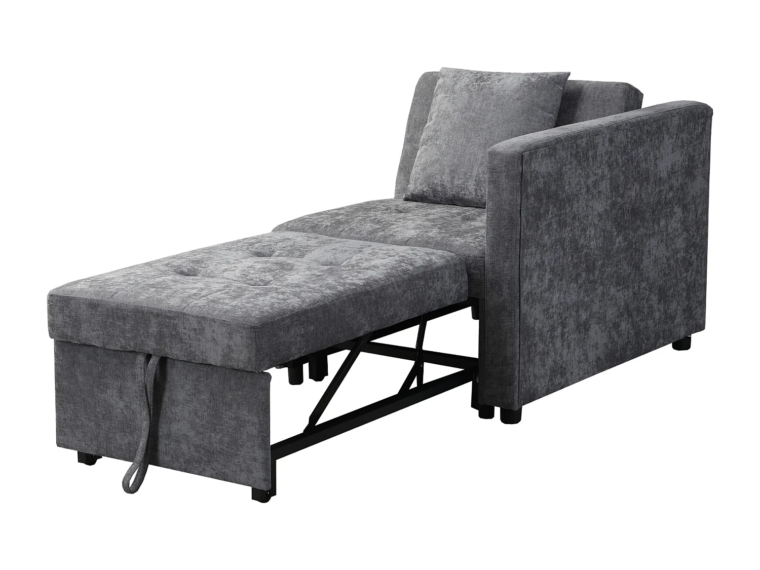 Canapé-lit multifonctionnel 3 en 1 avec dossier réglable, accoudoirs avec bandes lumineuses LED et ports USB/Type-C, canapé inclinable,Gris clair