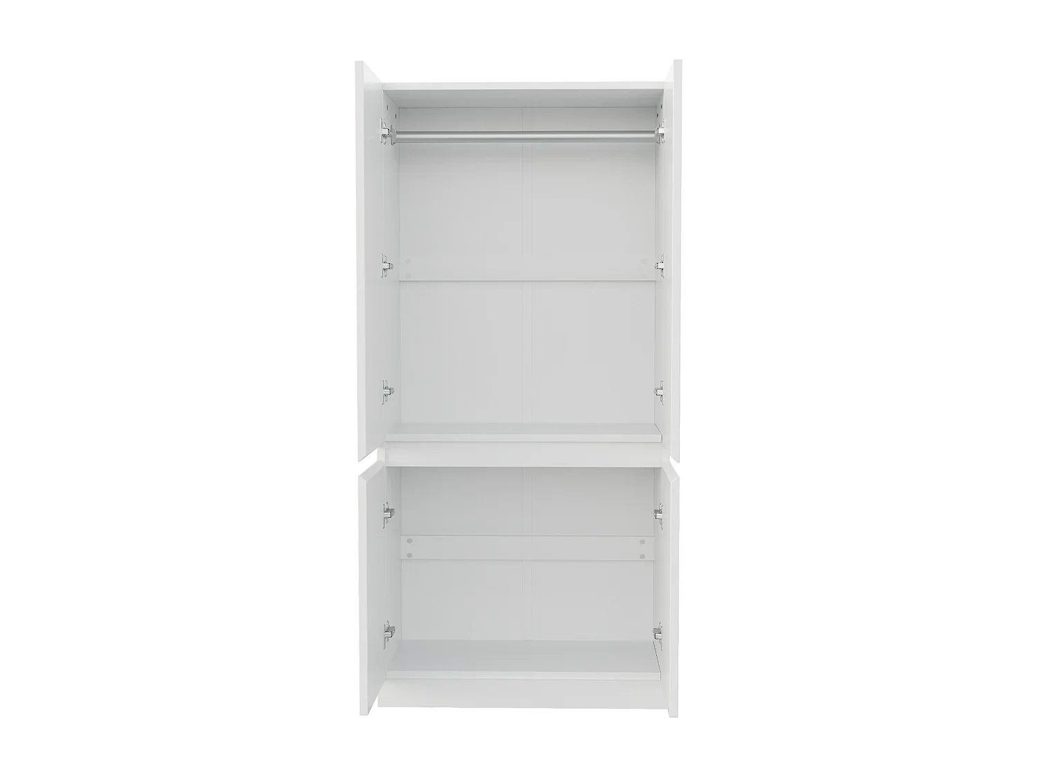 Armoire 70 × 40 × 170 cm- modèle à double porte avec grands compartiments de rangement - blanc