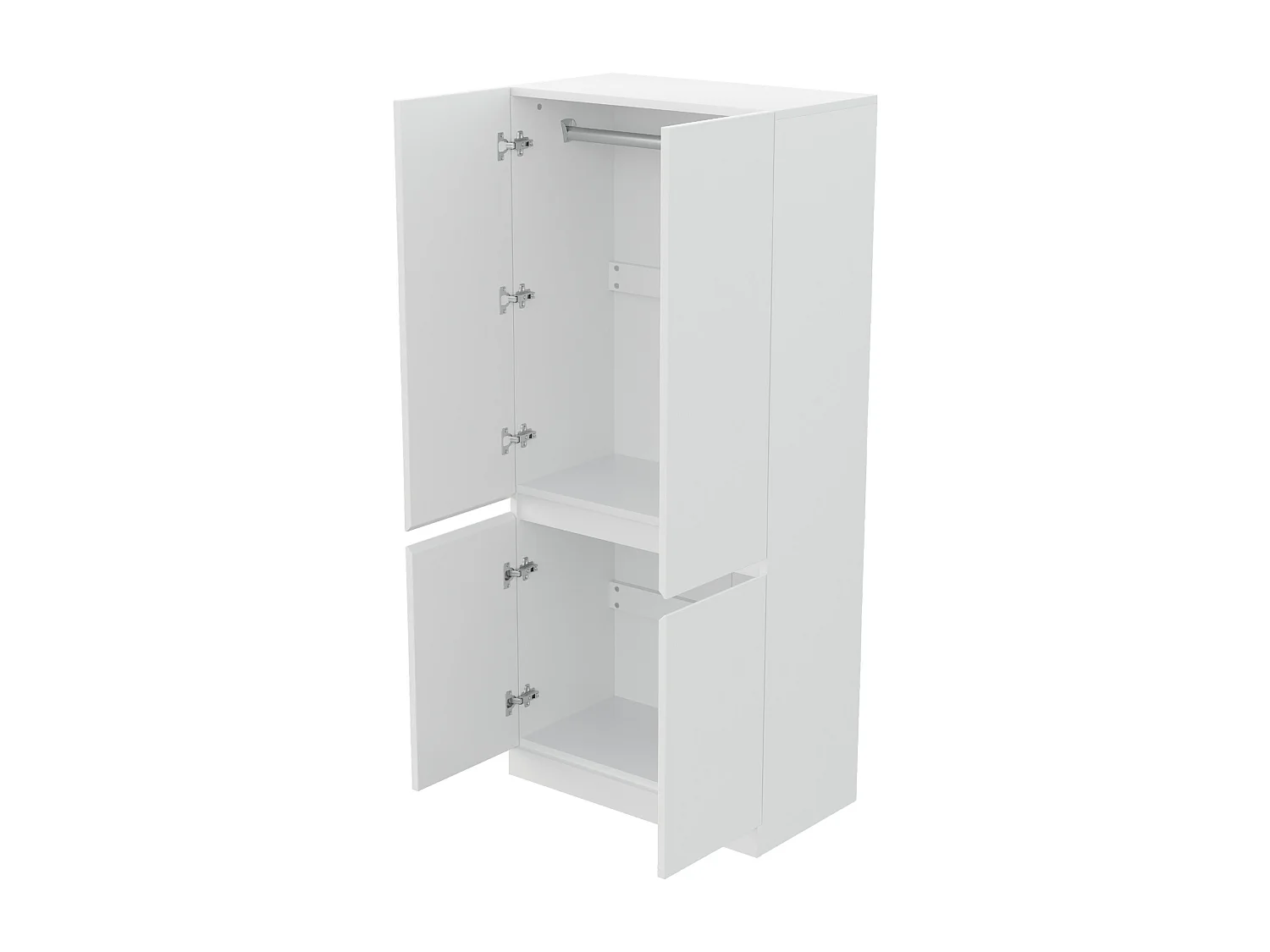 Armoire 70 × 40 × 170 cm- modèle à double porte avec grands compartiments de rangement - blanc