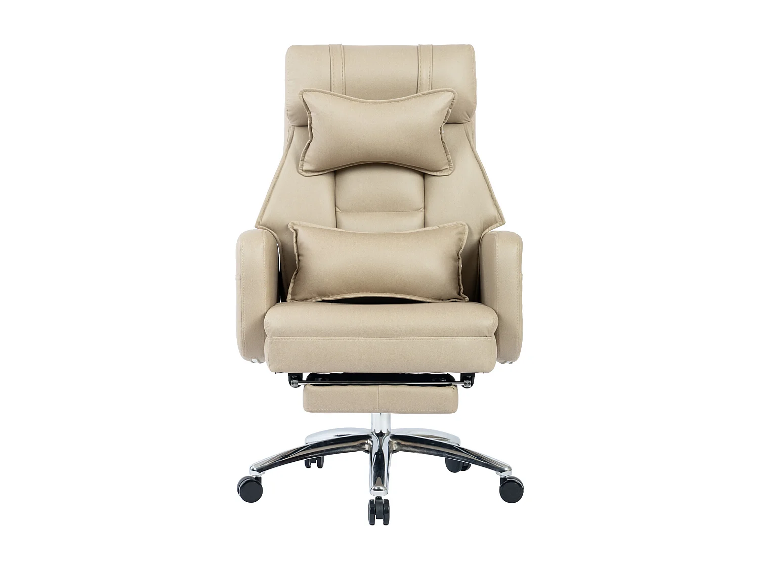Fauteuil de bureau direction - avec soutien lombaire et appui-tête - inclinaison à 155° - beige