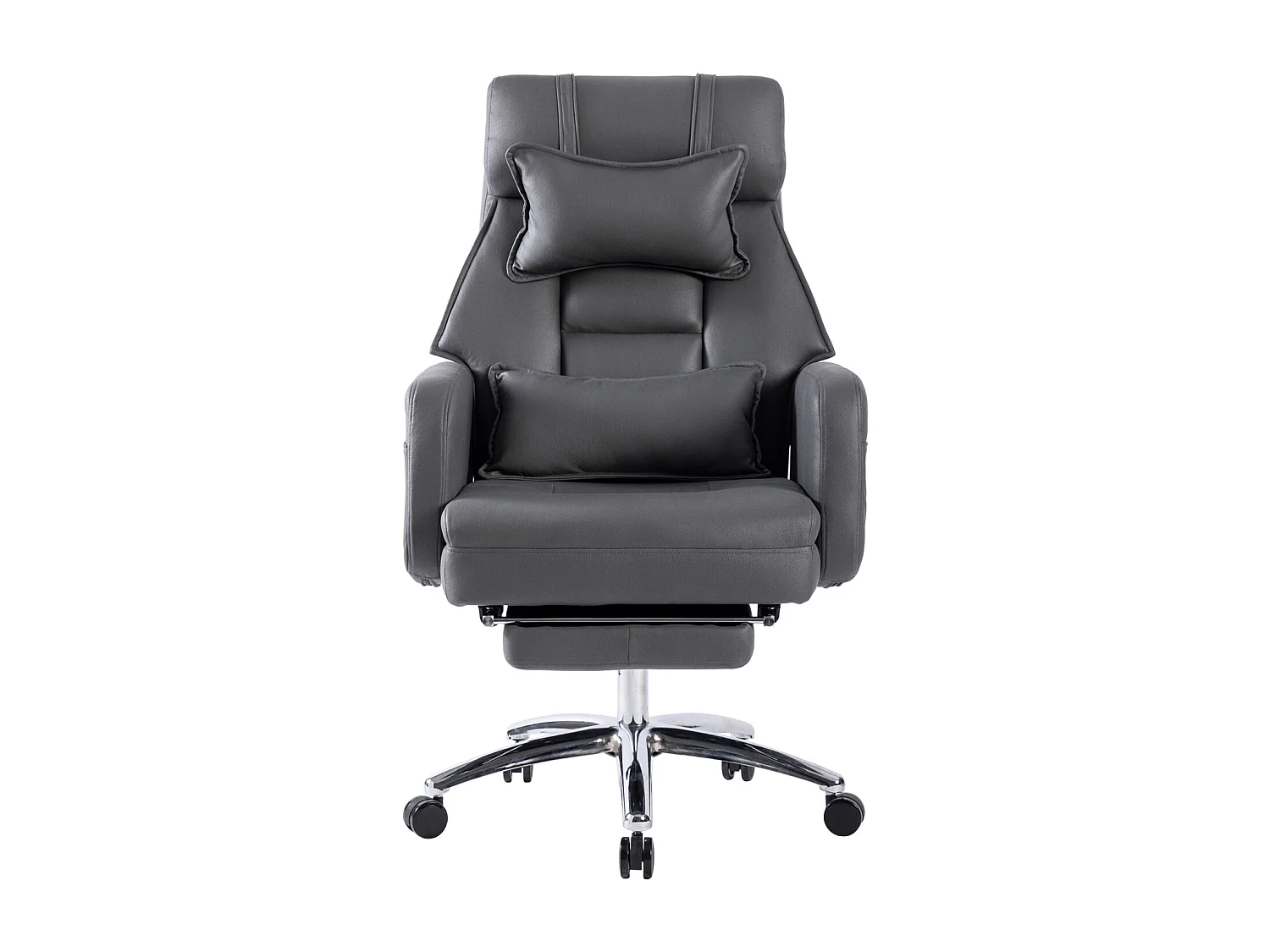 Fauteuil de bureau direction - avec soutien lombaire et appui-tête - inclinaison à 155° - gris