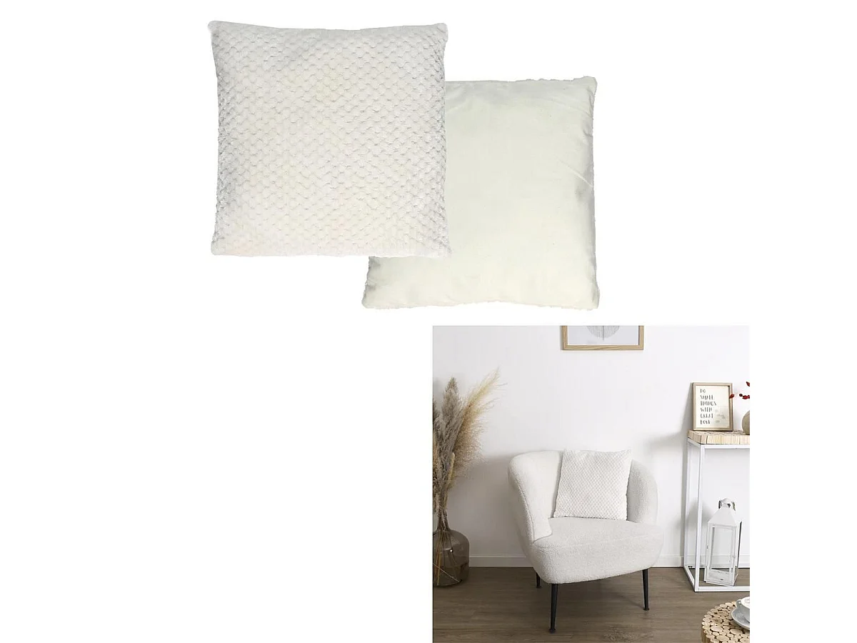 Coussin Blanc Nid d'Abeille 40x40cm - MIVON