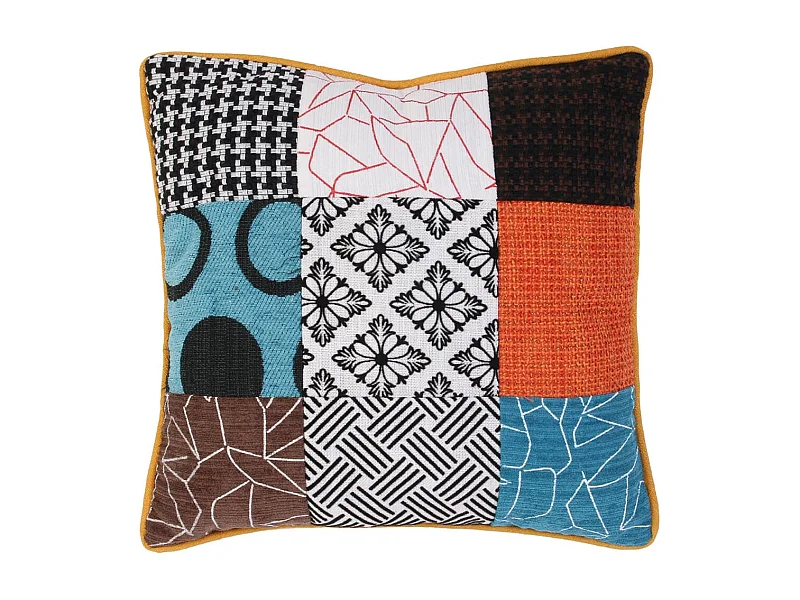 Coussin Déhoussable 40cm Motif Patchwork - QUADI