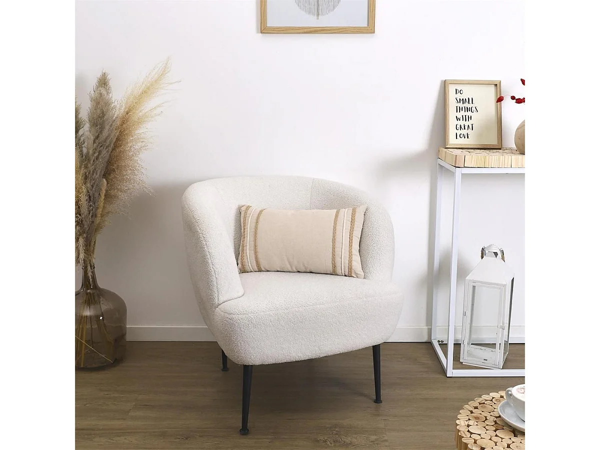 Coussin Beige et Blanc Tressé 30x50cm - JURON