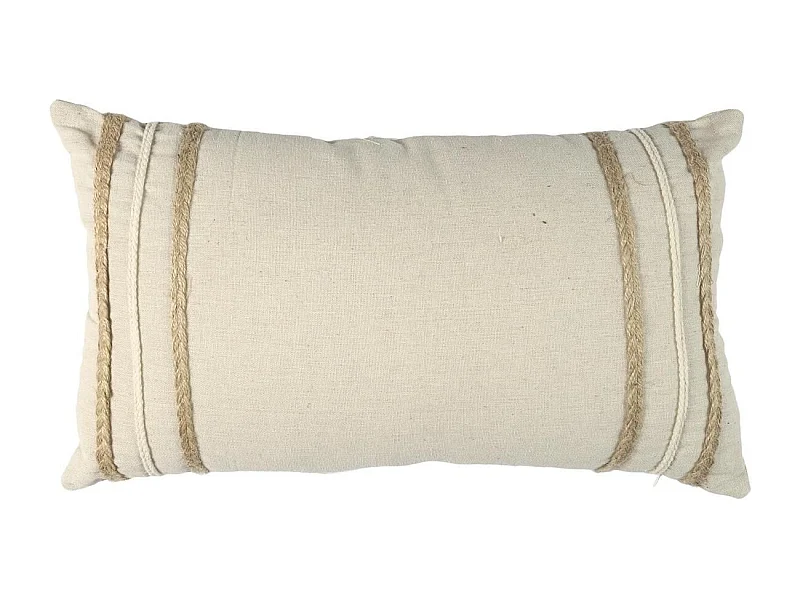 Coussin Beige et Blanc Tressé 30x50cm - JURON