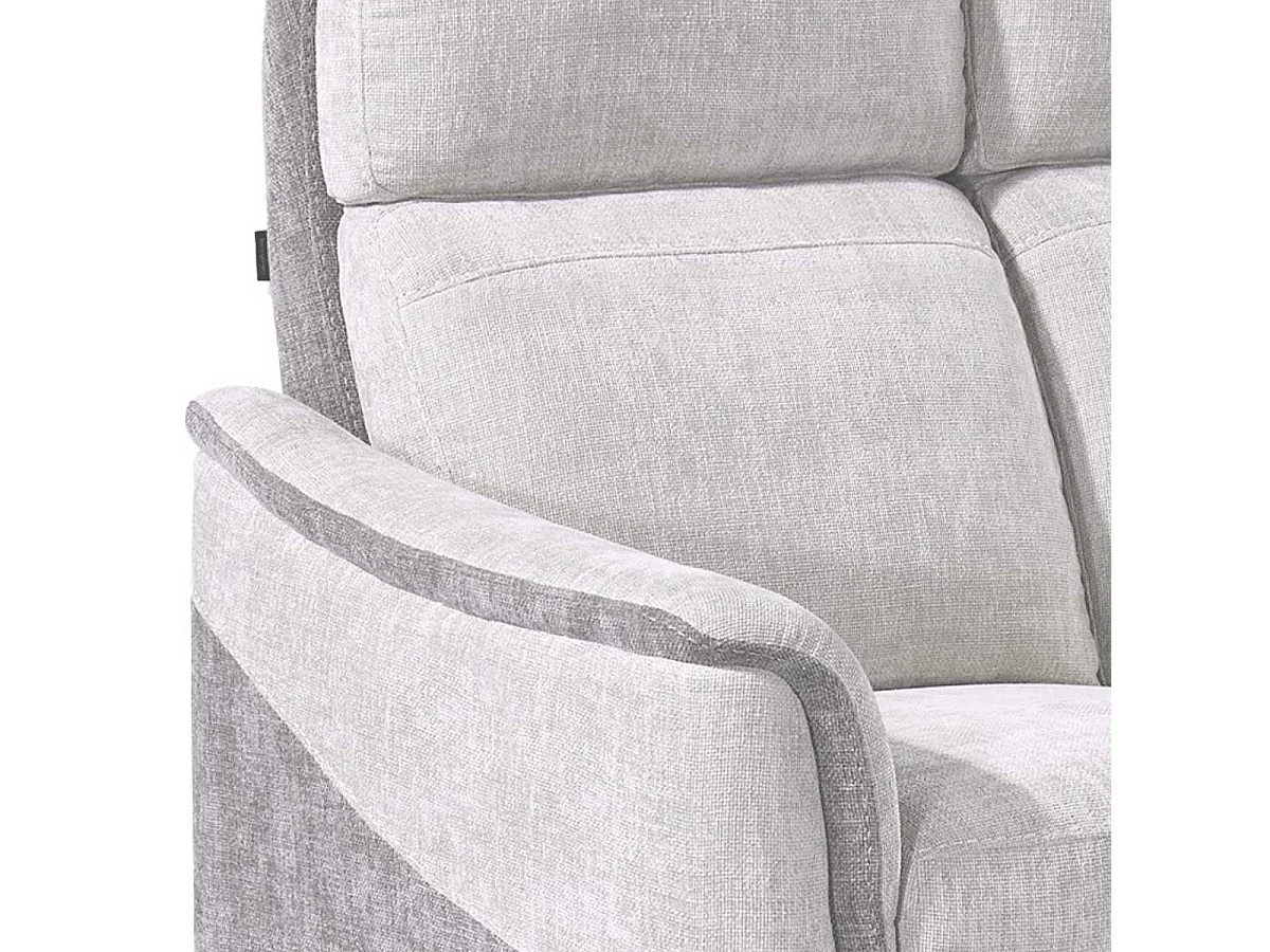 Canapé 2 places fixe tissu maillé ultra doux bicolore gris - SOLLYS