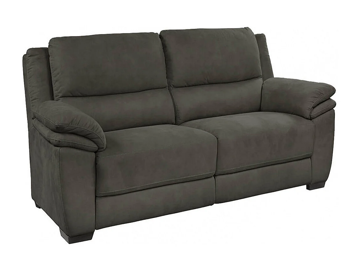 ASTIO - Canapé Relax Electrique 3 Places + Canapé 2 Places Fixe Tissu Gris Foncé