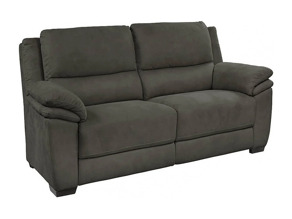 ASTIO - Canapé Relax Electrique 3 Places + Canapé 2 Places Fixe Tissu Gris Foncé