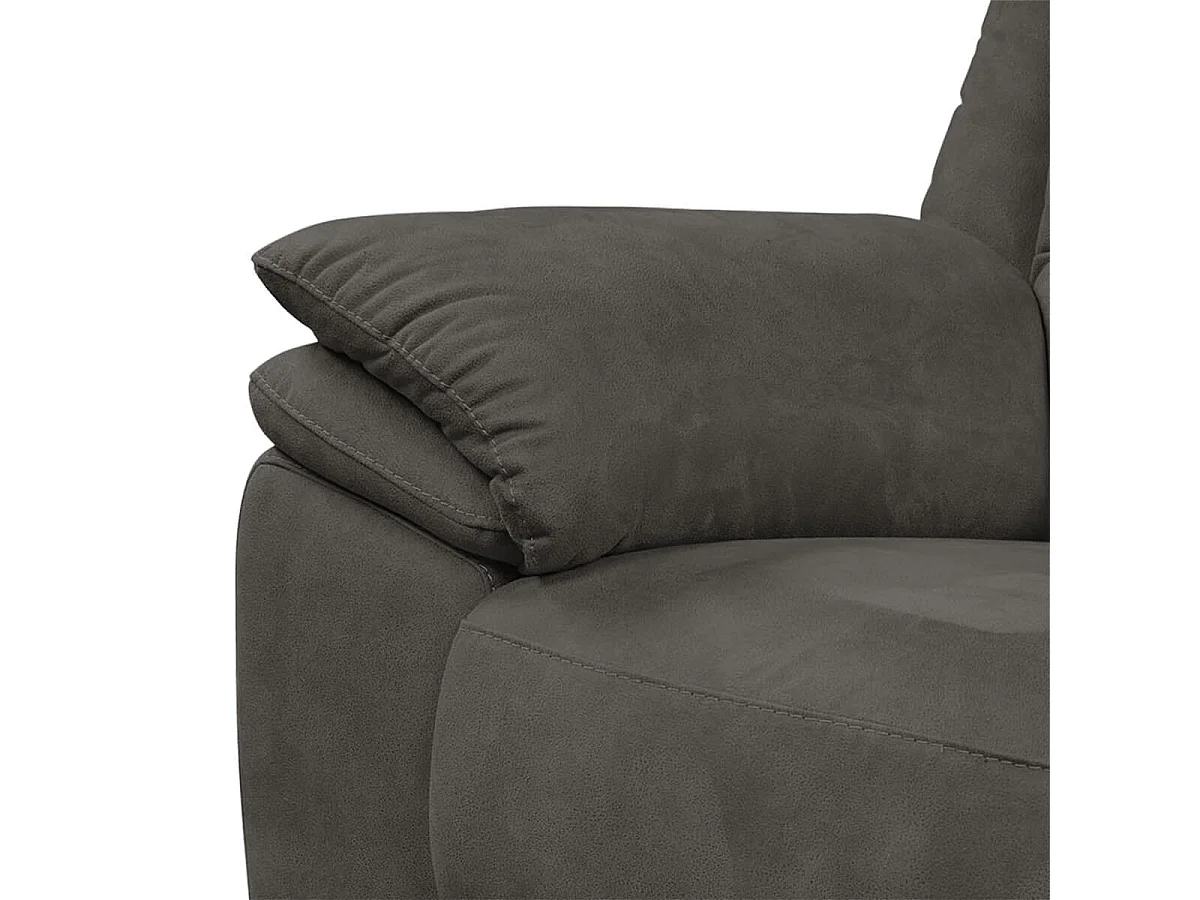 ASTIO - Canapé Relax Electrique 3 Places + Canapé 2 Places Fixe Tissu Gris Foncé