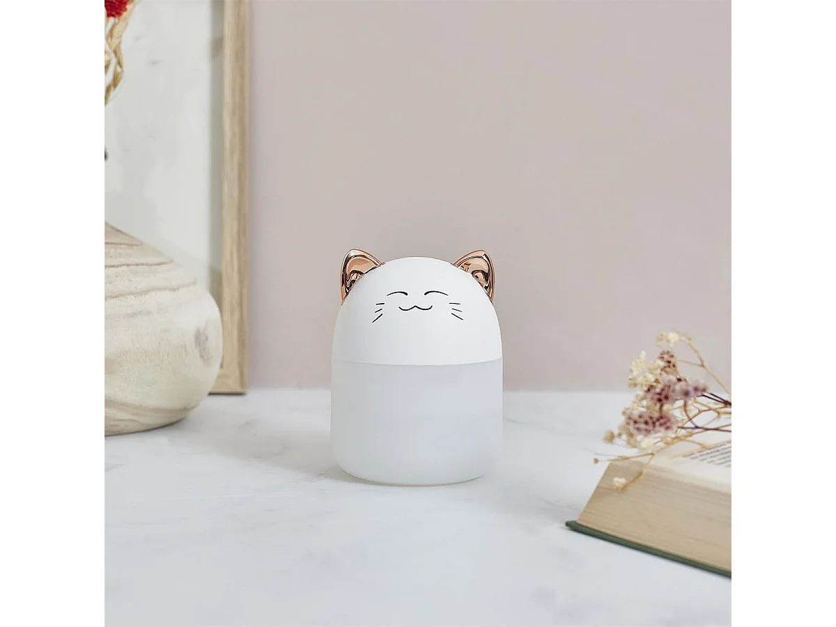 Diffuseur de parfum d'ambiance led en forme de chat kawaii (200 ml) avec couleurs changeantes