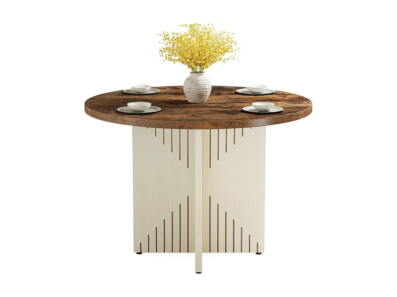 Table de salle à manger ronde pour 4 personnes,Table ferme 100 cm, 100x75cm,pour salle à manger,cuisine