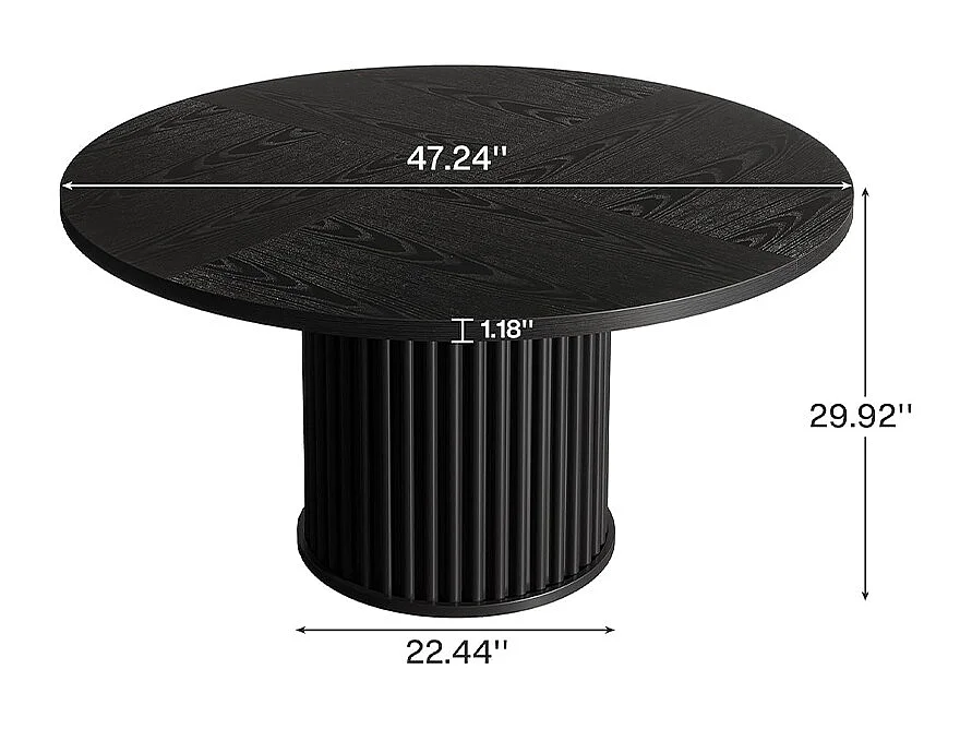 Table à manger ronde pour 4 à 6 personnes, table de cuisine circulaire moderne de 120 cm, Pour salle à manger , cuisine