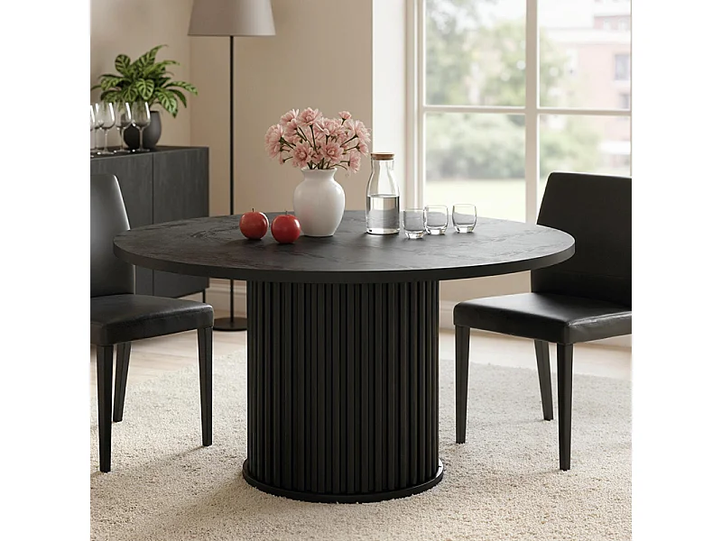 Table à manger ronde pour 4 à 6 personnes, table de cuisine circulaire moderne de 120 cm, Pour salle à manger , cuisine