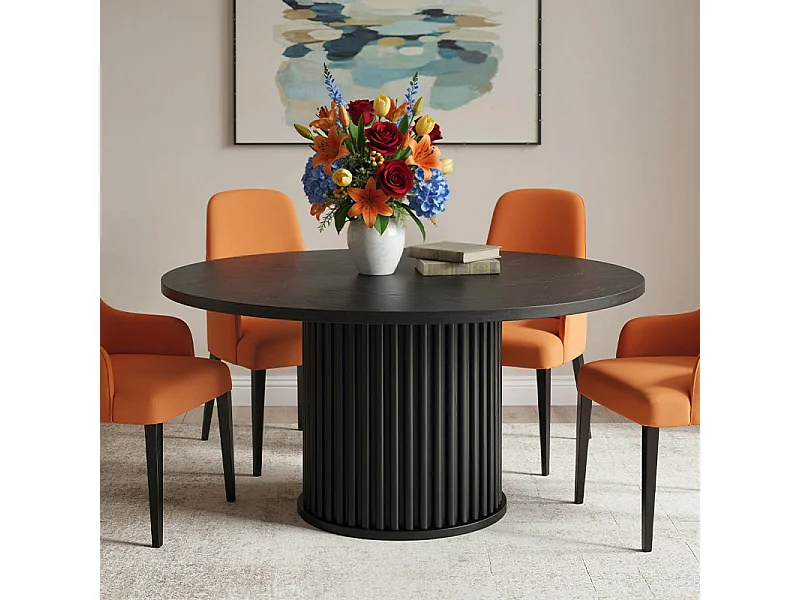 Table à manger ronde pour 4 à 6 personnes, table de cuisine circulaire moderne de 120 cm, Pour salle à manger , cuisine