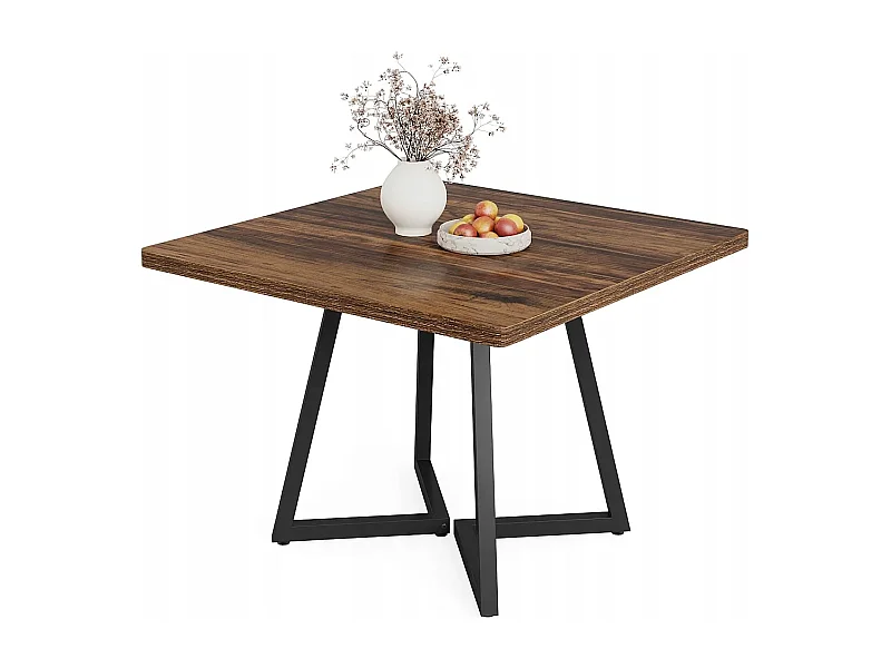Table de Salle à Manger Carrée pour 4 Personnes, Table Petite avec Pied métallique de Style Industriel, 80 x 80 x 75 cm