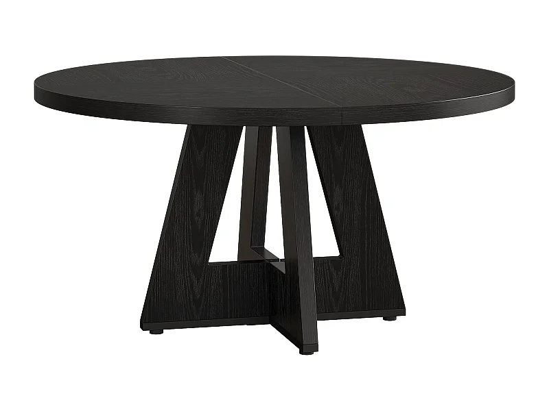 Table à Manger Ronde, 120 cm Table à Manger Bois pour Cuisine, Salle à Manger, pour 4 Personnes, Noir