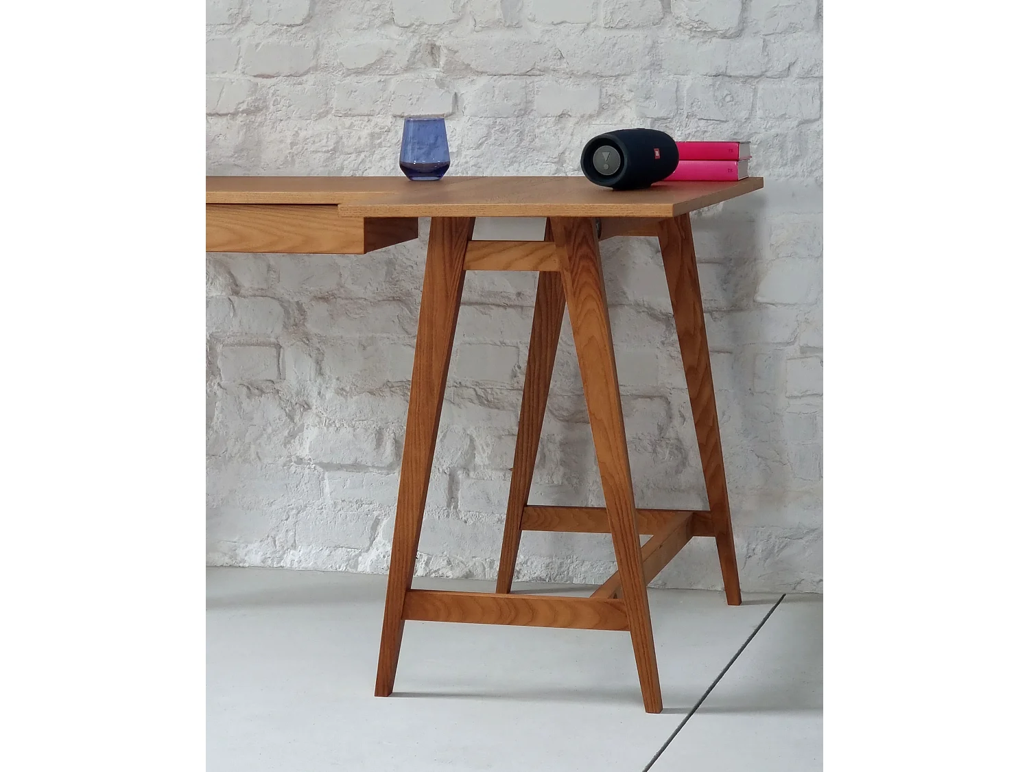 Bureau d'angle avec tiroir 115 x 85 cm Luka Noyer | Côté droit