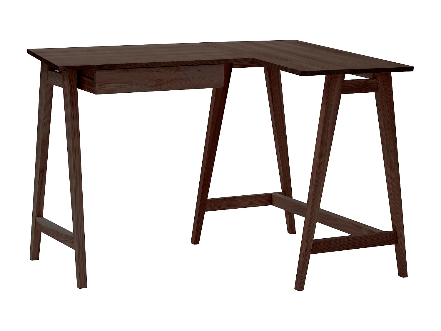 Bureau d'angle avec tiroir 115 x 85 cm Luka Noyer | Côté droit
