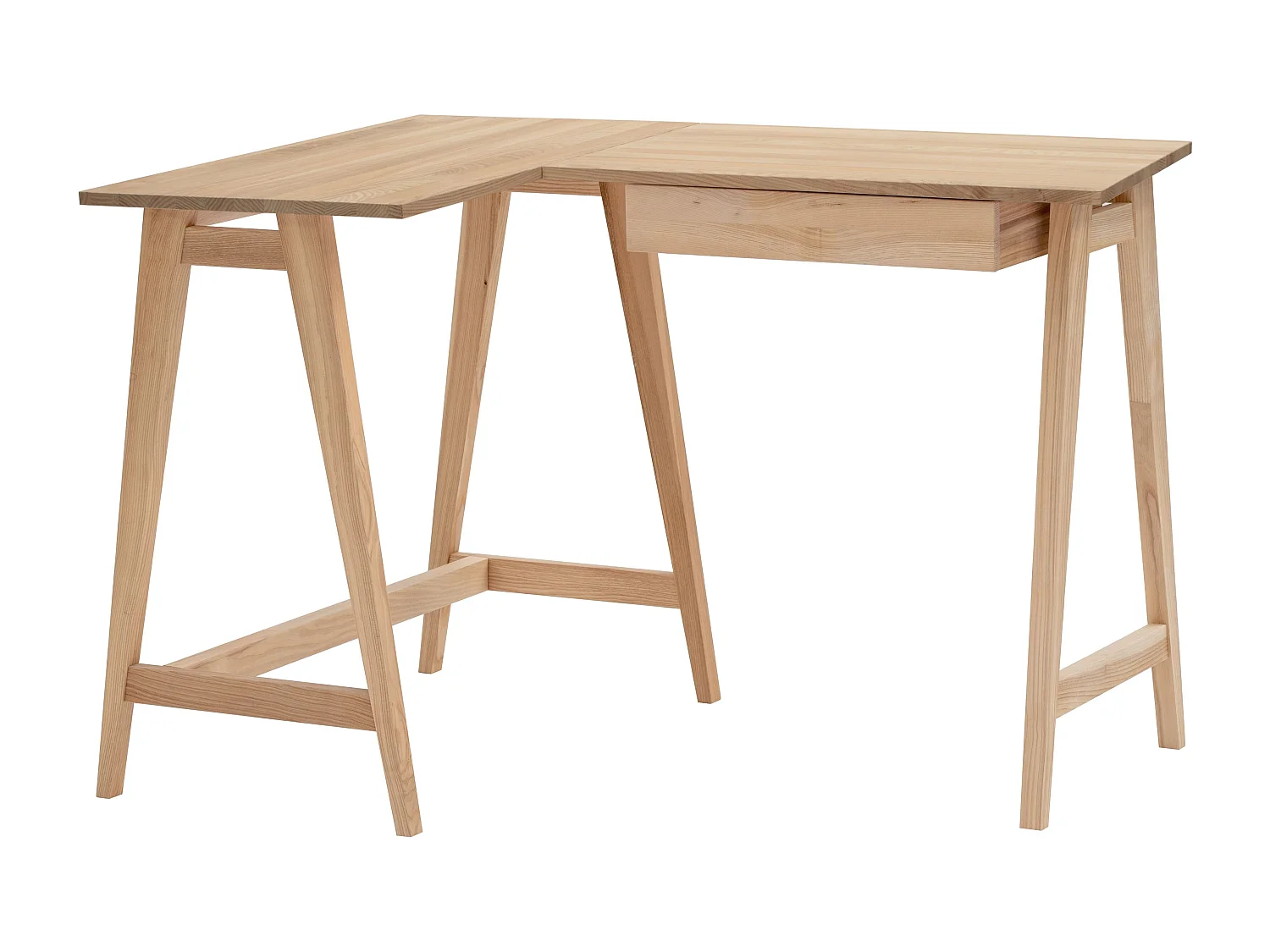 Bureau d'angle avec tiroir 115 x 85 cm Luka Frêne | Côté gauche