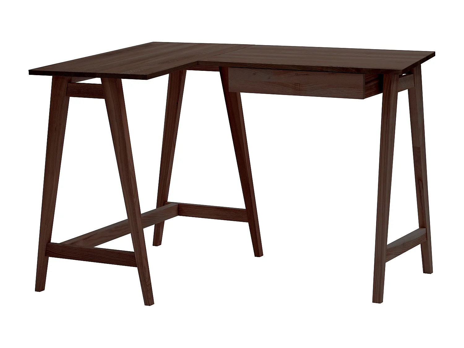 Bureau d'angle avec tiroir 115 x 85 cm Luka Noyer | Côté gauche