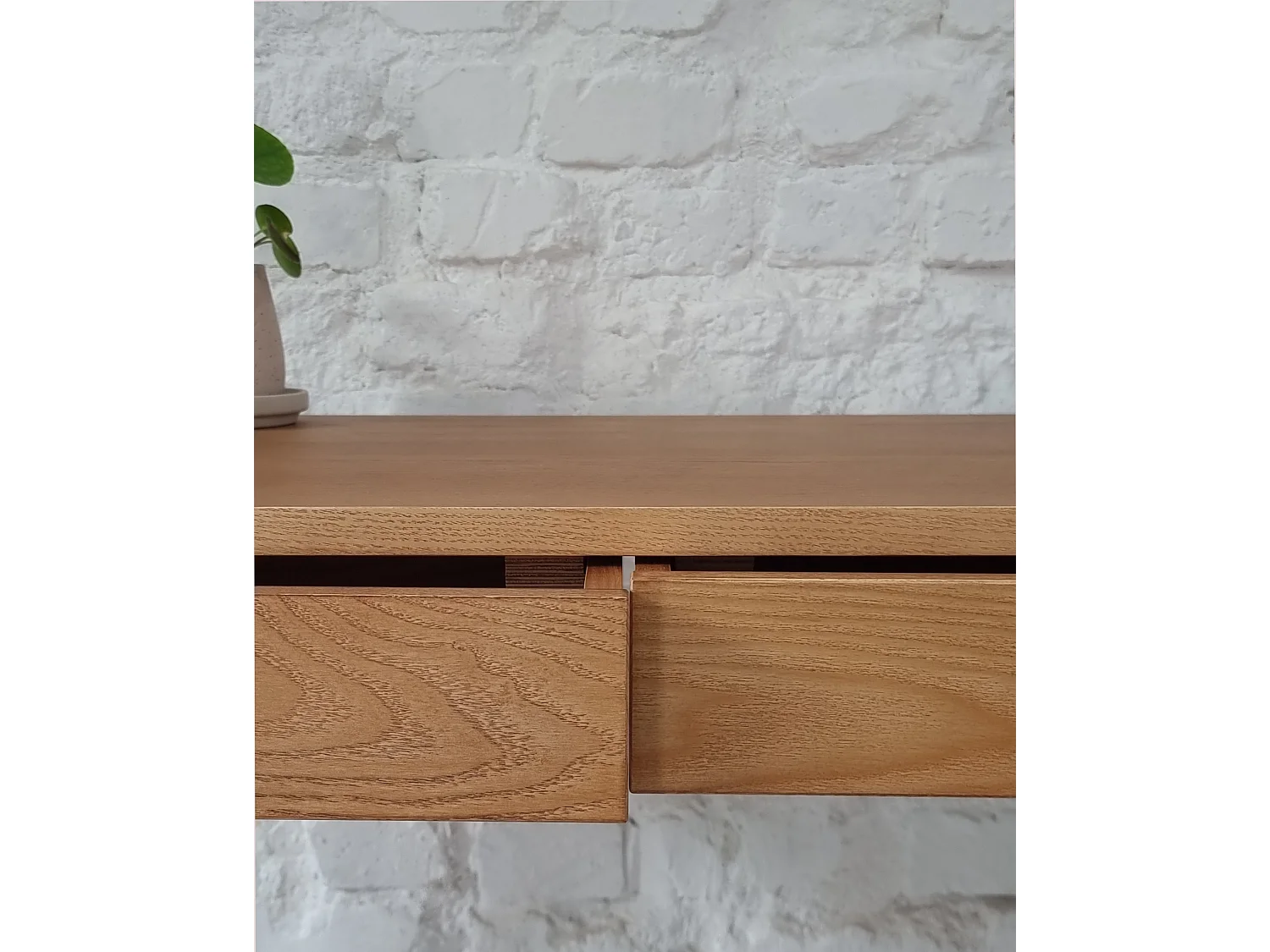 Bureau d'angle avec 2 tiroirs 135 x 85 cm Luka Noyer | Côté droit