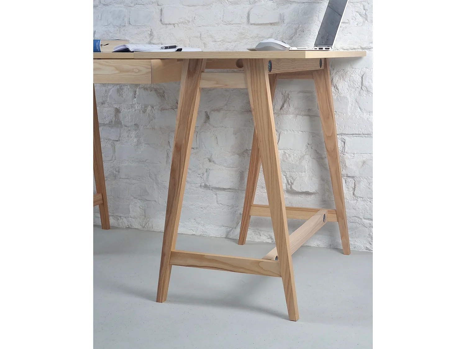 Bureau d'angle avec tiroir 115 x 85 cm Luka Frêne | Côté droit