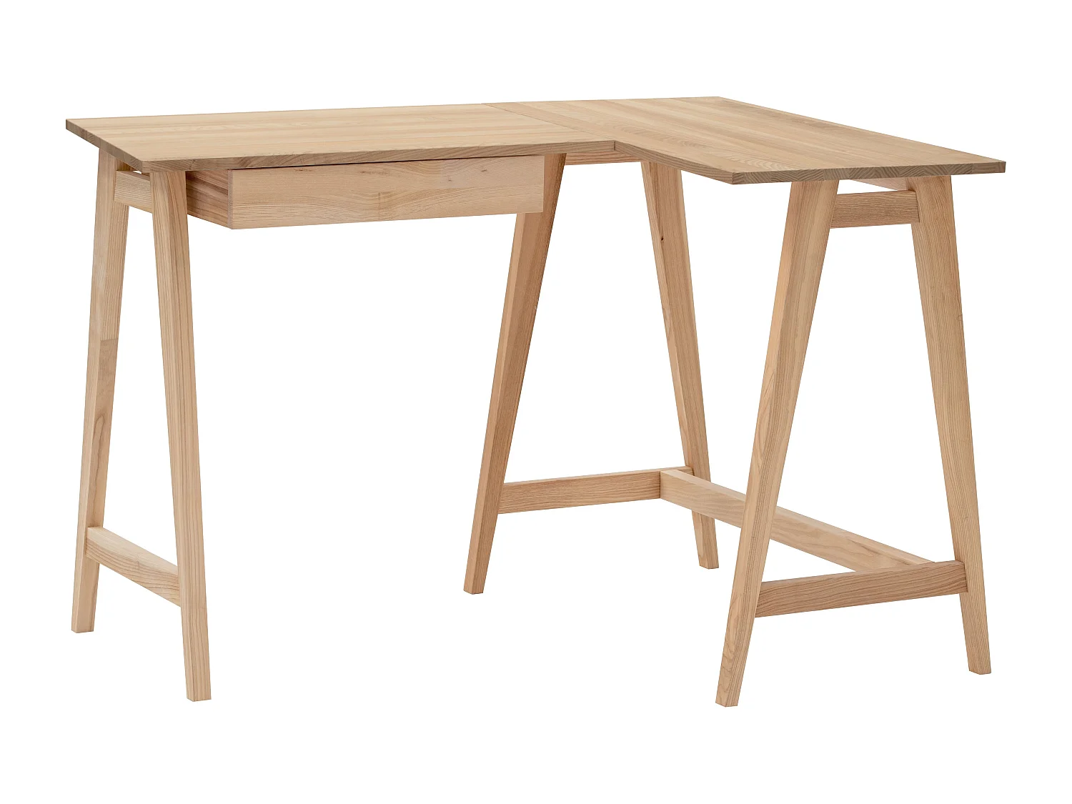 Bureau d'angle avec tiroir 115 x 85 cm Luka Frêne | Côté droit