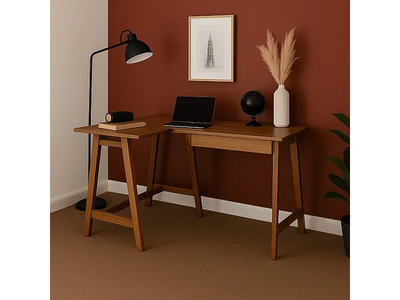 Hoekbureau met lade 115x85cm Luka Eik | Linkerkant