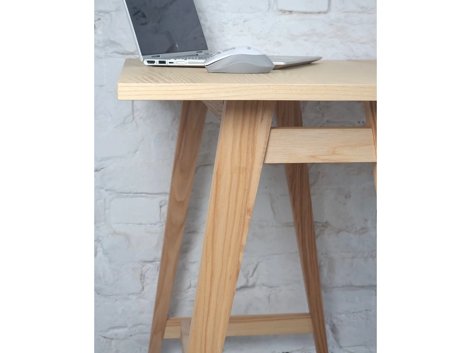 Bureau d'angle avec 2 tiroirs 135 x 85 cm Luka Frêne | Côté gauche