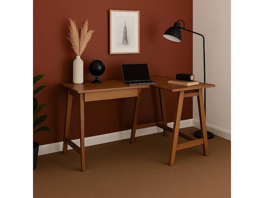 Bureau d'angle avec tiroir 115 x 85 cm Luka Chêne | Côté droit