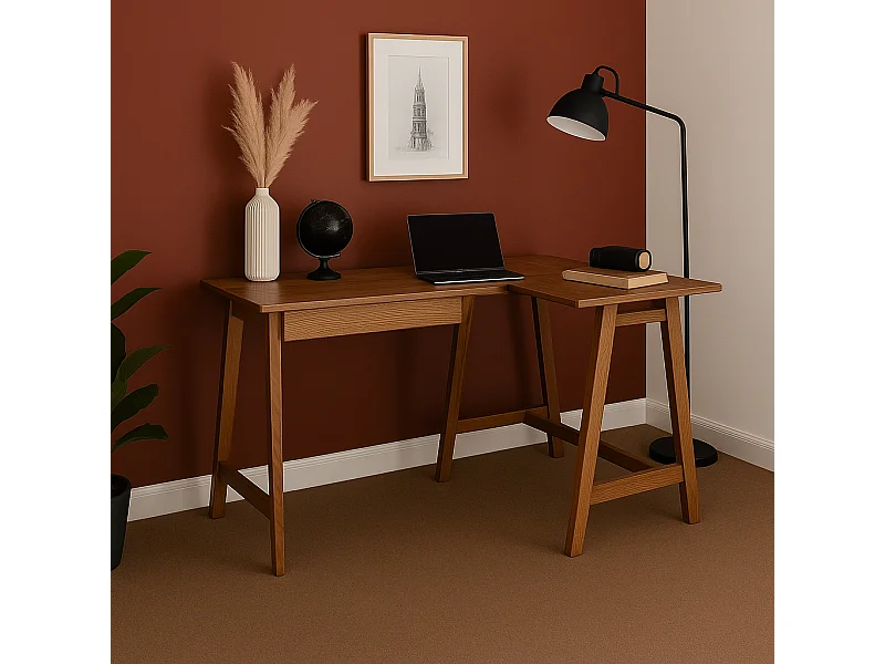 Bureau d'angle avec tiroir 115 x 85 cm Luka Chêne | Côté droit