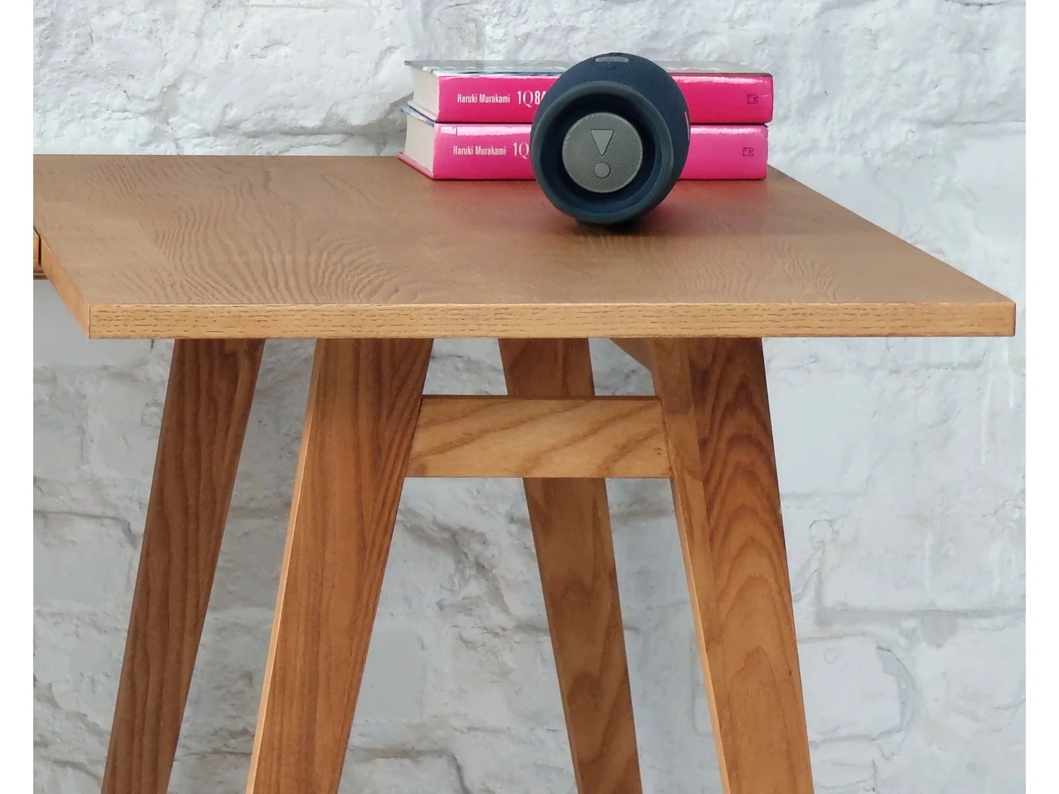 Bureau d'angle avec 2 tiroirs 135 x 85 cm Luka Frêne teinté noir | Côté droit